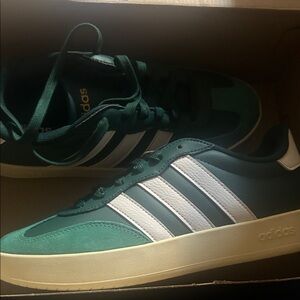 Adidas Men's Teal and White Sneakers